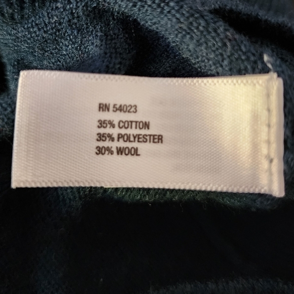 Gap Dark Teal Wool Blend Lightweight Sweater Women's Medium M V-Neck Minimalist - Picture 7 of 8